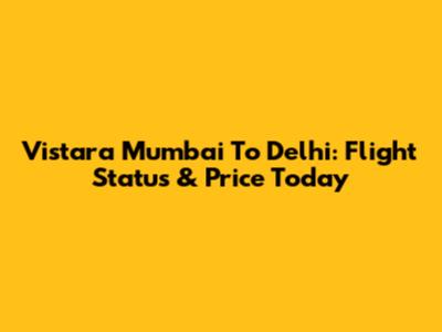 Vistara Mumbai To Delhi: Flight Status & Price Today