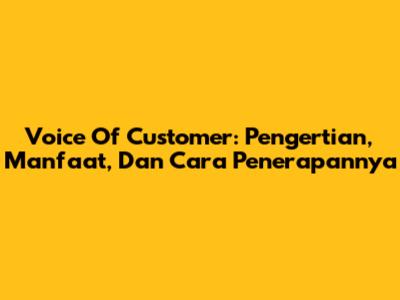 Voice Of Customer: Pengertian, Manfaat, Dan Cara Penerapannya