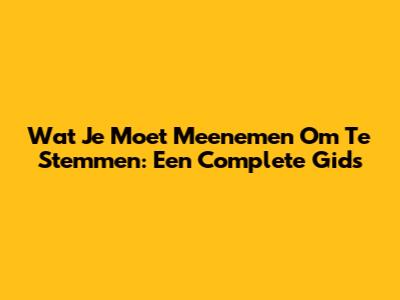 Wat Je Moet Meenemen Om Te Stemmen: Een Complete Gids