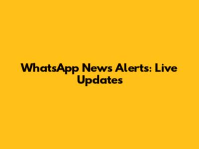 WhatsApp News Alerts: Live Updates