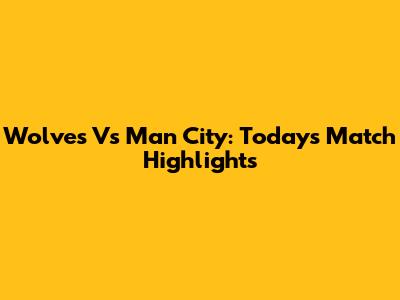 Wolves Vs Man City: Today's Match Highlights