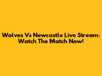 Wolves Vs Newcastle Live Stream: Watch The Match Now!
