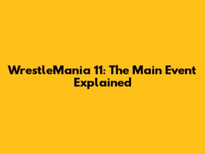 WrestleMania 11: The Main Event Explained