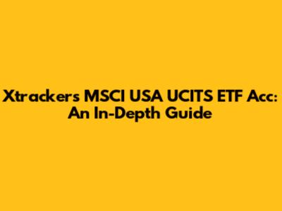 Xtrackers MSCI USA UCITS ETF Acc: An In-Depth Guide