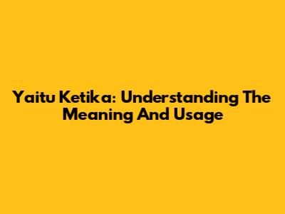 Yaitu Ketika: Understanding The Meaning And Usage