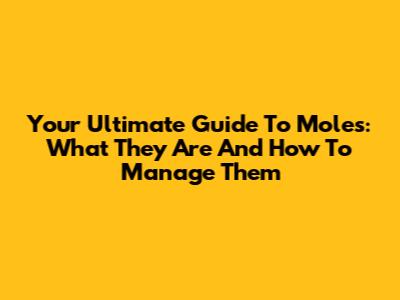 Your Ultimate Guide To Moles: What They Are And How To Manage Them