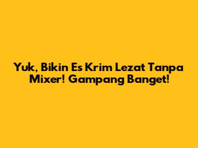 Yuk, Bikin Es Krim Lezat Tanpa Mixer! Gampang Banget!