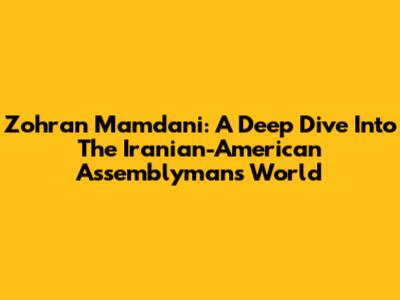 Zohran Mamdani: A Deep Dive Into The Iranian-American Assemblyman's World